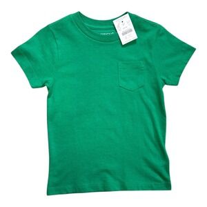 Crewcuts Kids Pocket T-Shirt Short Sleeve‎ Top Green Cotton Casual Size 2